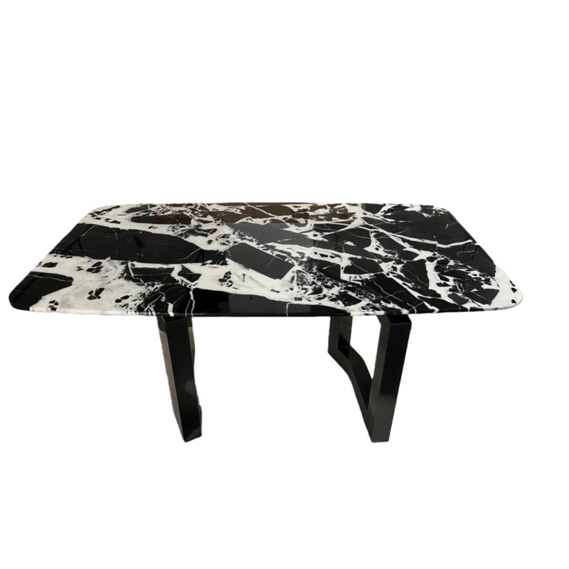 Luxury Italian Style Black Marble Dining Table For Home Decor