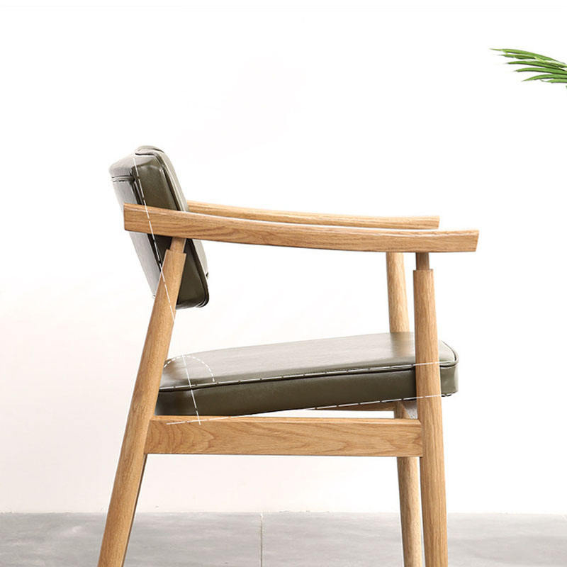 Modern Wooden Armchair with Fabric Seat for Living Room and Leisure Use