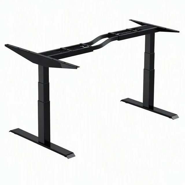 Dual-Motor Three-Stage Electric L-Shaped Desk Frame with Standard Mounting for Office Use
