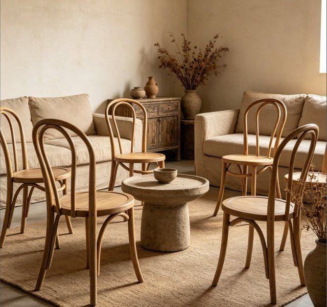 Beech Wood Chair with Stackable Design for Wedding Events and Dining Use