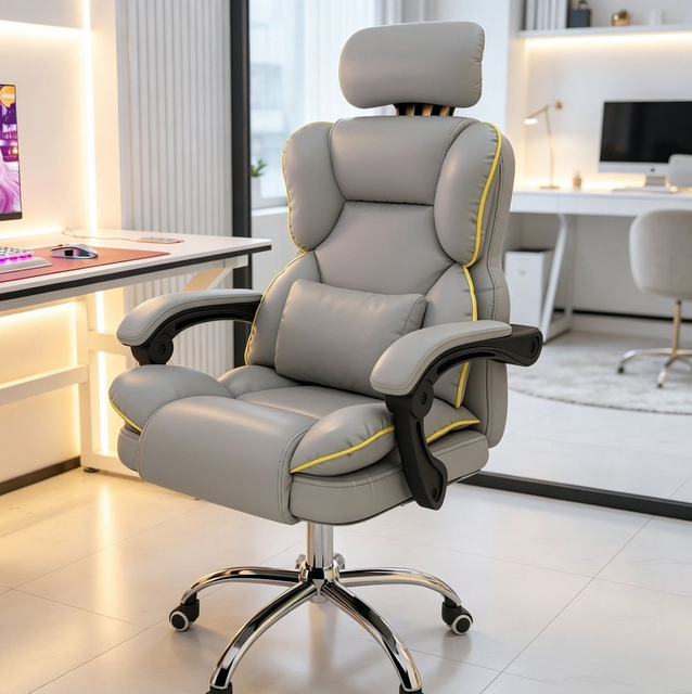Gaming Chair with Adjustable Height and Waterproof Headrest for Living Room Use