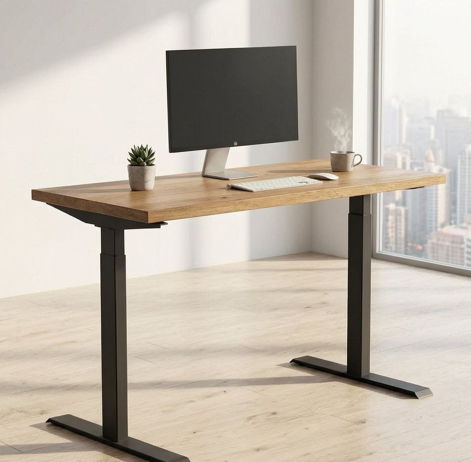 Dual-Motor Electric Standing Desk Frame with Adjustable Height and Stable Lifting System