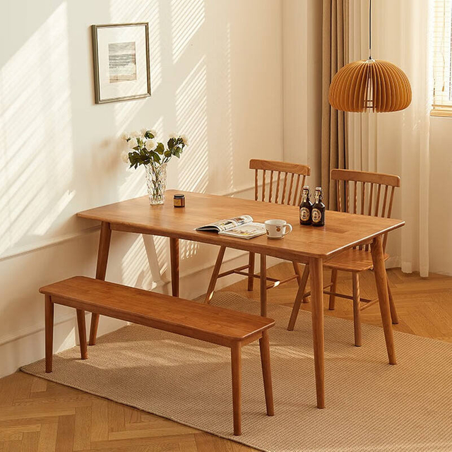 Oak and Walnut Solid Wood Dining Chair with Rustic Style for Restaurant