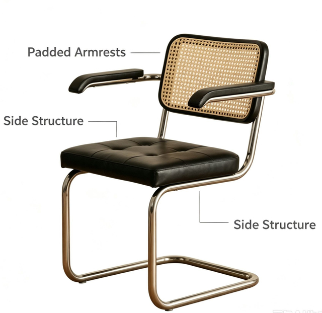 Modern Cantilever Armchair with Ergonomic Design for Living Room and Office Use