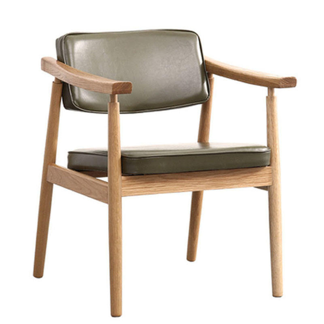 Modern Wooden Armchair with Fabric Seat for Living Room and Leisure Use